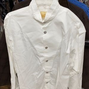 New Stubbs Western Shirt Banned Collar White Med
